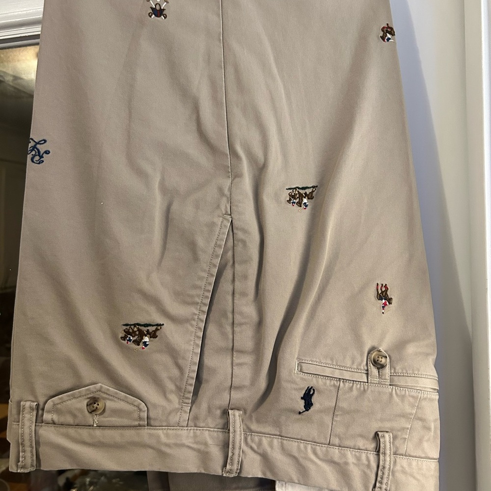 MEN’S POLO KHAKI PANTS W/MATCHING CAP! NEVER WORN!